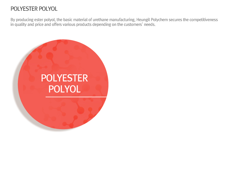 POLYESTER POLYOL - By producing ester polyol, the basic material of urethane manufacturing, Heungil Polychem secures the competitiveness in quality and price and offers various products depending on the customers’ needs.